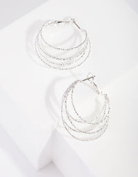 Silver Multi Ring Hoop Earrings - link has visual effect only