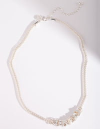 Silver Glitter Ring Chain Necklace - link has visual effect only