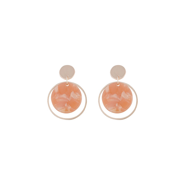 Rose Gold Circle Acrylic Disc Earrings