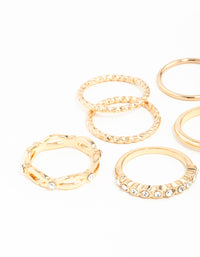 Gold Diamond Cut Twist Ring 8-Pack - link has visual effect only