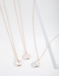 Rose Gold Semi Precious Round Necklace Pack - link has visual effect only