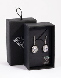 Diamond Simulant Oval Bar Earrings - link has visual effect only