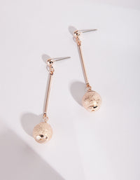 Rose Gold Sandblast Circle Charm Earrings - link has visual effect only