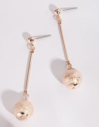 Rose Gold Sandblast Circle Charm Earrings - link has visual effect only