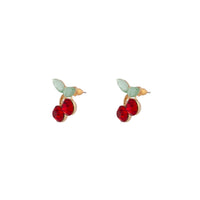 Red Gold Mini Cherry Stone Earrings - link has visual effect only