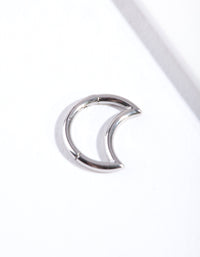 Rhodium Surgical Steel Crescent Moon Clicker - link has visual effect only