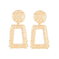 Gold Textured Geometric Drop Earrings - link has visual effect only