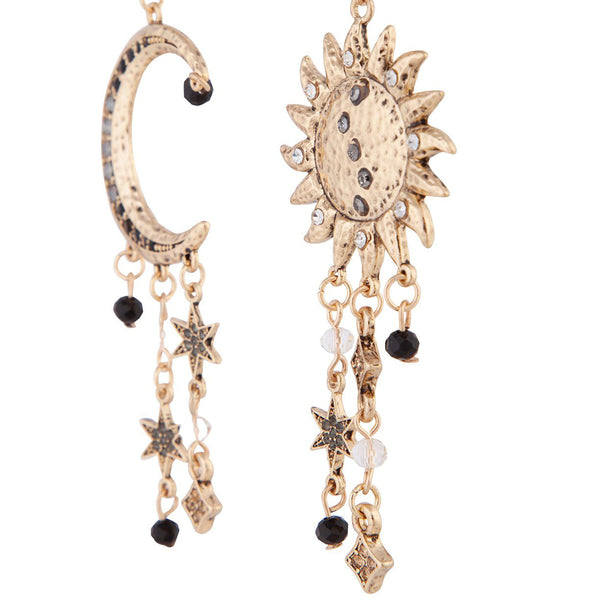 Black gem drop earrings deals