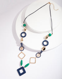 Blue Mixed Media Station Necklace - link has visual effect only