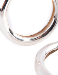 Polished Silver Chunky Hoop Earrings - link has visual effect only