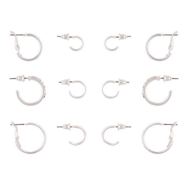 Silver Variety Hoop 6-Pack