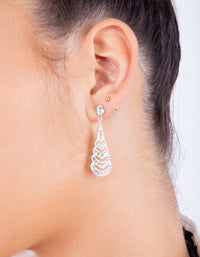 Silver Diamante Tier Mini Earrings - link has visual effect only