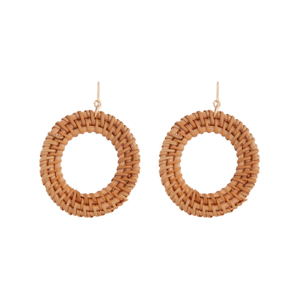 Raffia Circle Drop Earrings