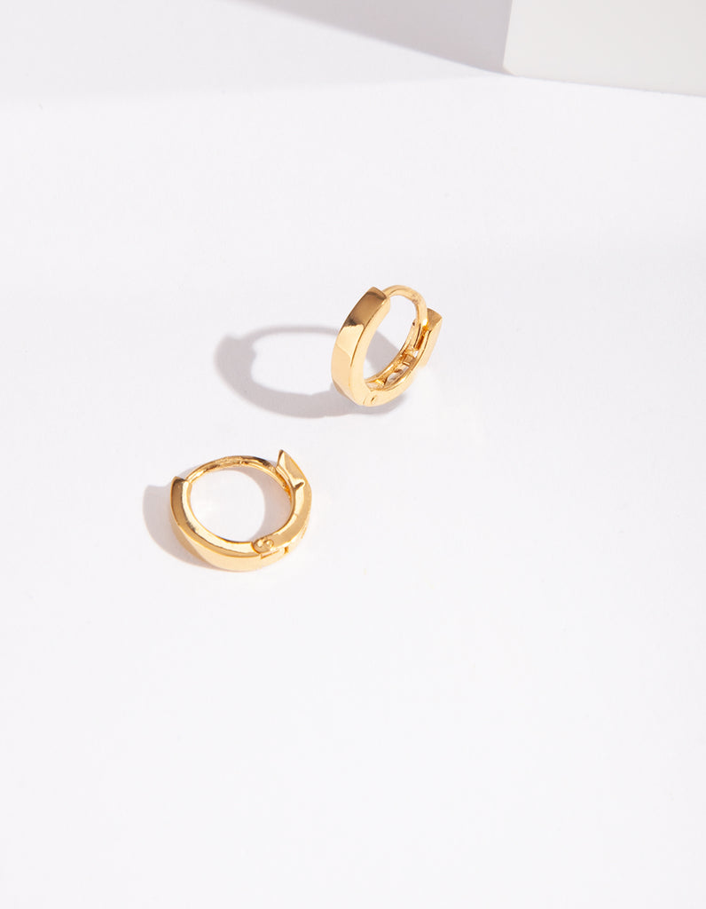 Gold Plated Sterling Silver Huggie Hoop Earrings - Lovisa