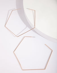 Rose Gold Geometric Oversized Hoop Earrings - link has visual effect only