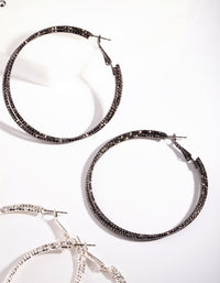 Mixed Metal Texture Cut Hoop Earring 6-Pack - link has visual effect only