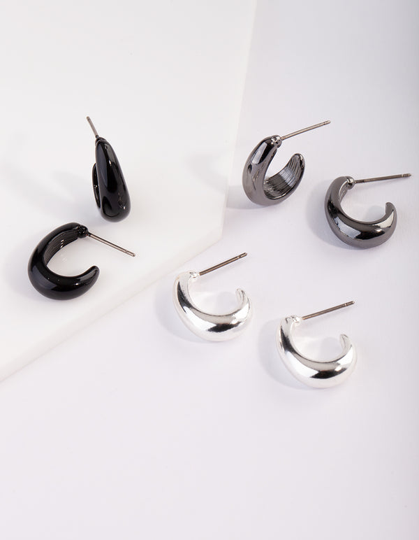 Chunky Hoop Mixed Metal Earring Pack