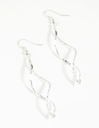 Silver Diamond Cut Twist Earrings - link has visual effect only