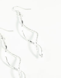 Silver Diamond Cut Twist Earrings - link has visual effect only