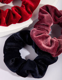 Red Pink Velvet Scrunchie Pack - link has visual effect only