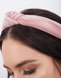 Pink Pleated Turban Headband - link has visual effect only