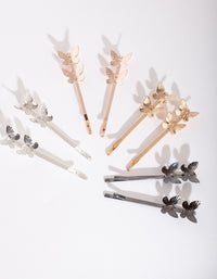 Butterfly Mixed Metal Hair Pin 4-Pack - link has visual effect only