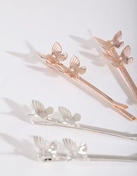 Butterfly Mixed Metal Hair Pin 4-Pack - link has visual effect only