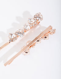 Rose Gold Crystal Hair Pin Pack - link has visual effect only