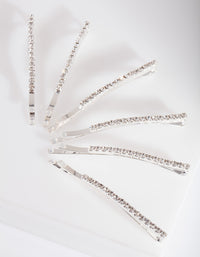 Crystal Silver Hair Pin 6-Pack - link has visual effect only