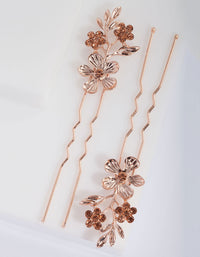 Rose Gold Flower Pins - link has visual effect only