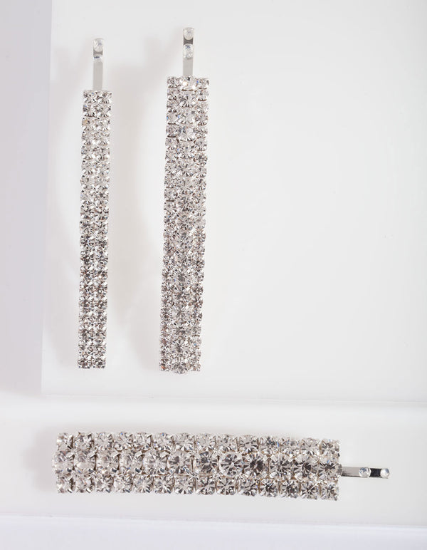 Diamante Mix Hair Clip Pack