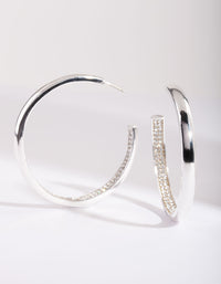 Silver Internal Diamante Hoop Earrings - link has visual effect only