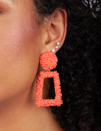 Coral Textured Geometric Drop Earrings - link has visual effect only