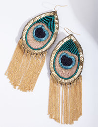 Peacock Chain Chandelier Earrings - link has visual effect only