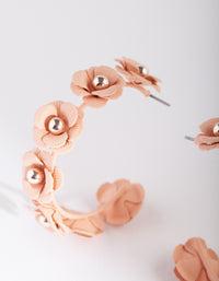 Pink Rose Gold Floral Hoop Earrings - link has visual effect only