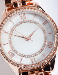 Rose Gold Pearl Face Watch - link has visual effect only