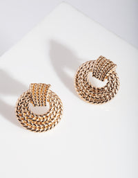 Gold Rope Stud Earrings - link has visual effect only