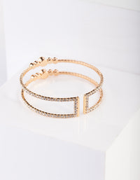 Gold Diamante Cuff Bracelet - link has visual effect only