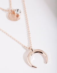 Rose Gold Layer Moon Necklace - link has visual effect only