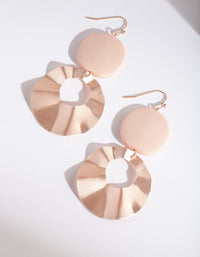 Pink Metal Double Disc Earrings - link has visual effect only