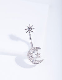 Titanium Moon Star Belly Bar - link has visual effect only