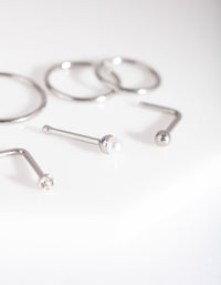 Surgical Steel Multi Twist Nose Ring 6-Pack - link has visual effect only