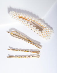 Mix & Match Pearl & Diamante Clip 4-Pack - link has visual effect only