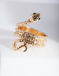 Gold Etched Snake Ring - link has visual effect only