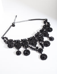 Black Multi Floral Gem Necklace - link has visual effect only