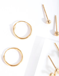 Gold Plated Sterling Silver Snake Hoop Earring Pack - link has visual effect only