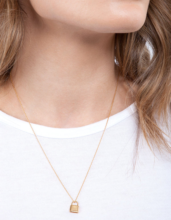 Gold Plated Sterling Silver Padlock Necklace Lovisa