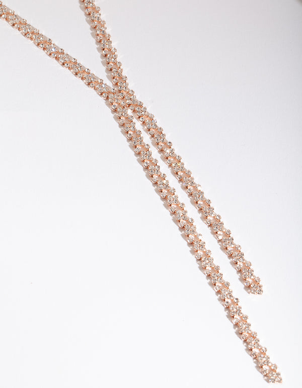 Rose Gold Formal Diamante Necklace