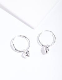 Sterling Silver Heart Hoop Earring - link has visual effect only