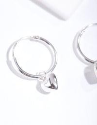 Sterling Silver Heart Hoop Earring - link has visual effect only